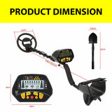 LCD Metal Detector Set 350MM Detection Range Treasure Hunting & Gold Prospecting - Jack's Clearance