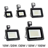 LED Floodlight PIR Motion Sensor Outdoor Spotlight 10–100W IP66 Waterproof Garden Street Light