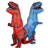 T Rex Velociraptor Inflatable Costume Mascot Cosplay Tirano Saurio Rex Dino Halloween For Women Men Kid Cosplay Funny Suit