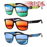 3PCS Classic Square UV400 Sunglasses – Men & Women, Lightweight Outdoor Driving & Fishing