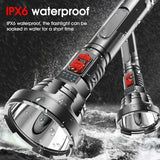 Big Strong Light LED Flashlight USB Rechargeable Tactical Hunting Camping Lantern Built in Battery Flash Light Power Display