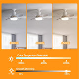 40W LED Ceiling Fan Light with Remote – Dimmable E27 Bulb for Living Room & Study
