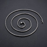 925 Sterling Silver Rope Chain Necklace & Bracelet – 2mm/3mm/4mm Unisex