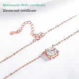 Rose Gold Moissanite Pendant Necklace – 1-5CT, Sterling Silver 925
