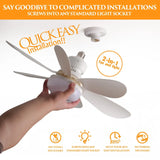 40W LED Ceiling Fan Light with Remote – Dimmable E27 Bulb for Living Room & Study