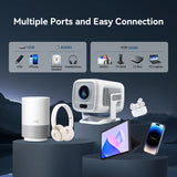 4K Portable Android Projector – 1080P HD, Auto Focus, Home & Outdoor Cinema