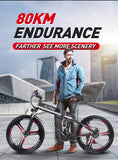 26” Folding Electric Mountain Bike – 250W, Dual Suspension