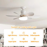 40W LED Ceiling Fan Light with Remote – Dimmable E27 Bulb for Living Room & Study
