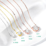 Rose Gold Moissanite Pendant Necklace – 1-5CT, Sterling Silver 925