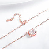 Rose Gold Moissanite Pendant Necklace – 1-5CT, Sterling Silver 925