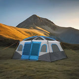 Large Double-Layer Camping Tent – 2 Bedrooms + Living Area, Summer Outdoor Sun Shelter
