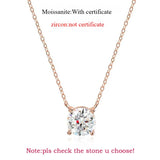 Rose Gold Moissanite Pendant Necklace – 1-5CT, Sterling Silver 925