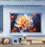 4K Portable Android Projector – 1080P HD, Auto Focus, Home & Outdoor Cinema
