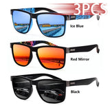 3PCS Classic Square UV400 Sunglasses – Men & Women, Lightweight Outdoor Driving & Fishing
