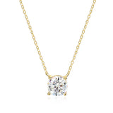 Rose Gold Moissanite Pendant Necklace – 1-5CT, Sterling Silver 925