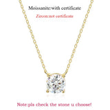 Rose Gold Moissanite Pendant Necklace – 1-5CT, Sterling Silver 925