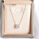 Rose Gold Moissanite Pendant Necklace – 1-5CT, Sterling Silver 925