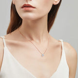 Rose Gold Moissanite Pendant Necklace – 1-5CT, Sterling Silver 925