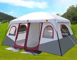 Large Double-Layer Camping Tent – 2 Bedrooms + Living Area, Summer Outdoor Sun Shelter