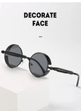 Metal Steam Punk Style Sun Glasses Steampunk Fashion Men Retro Round Sunglasses