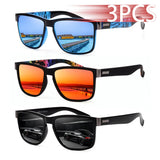 3PCS Classic Square UV400 Sunglasses – Men & Women, Lightweight Outdoor Driving & Fishing