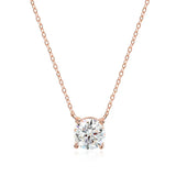 Rose Gold Moissanite Pendant Necklace – 1-5CT, Sterling Silver 925