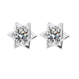 Shinny Hexagram Moissanite Stud Earrings