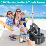 KOMERY YouTube Camcorder 4K Ultra HD camera Camcorders 64MP Streaming Camera 4.0"Touch Screen Digital Video Camera Jack's Clearance