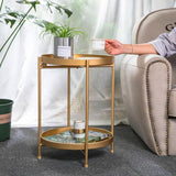 Nordic Simple Iron Double-layer Small Tea Table Corners Round Coffee Table Lving Room Mini Sofa Side Table Jack's Clearance