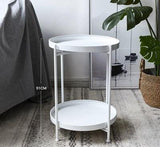 Nordic Simple Iron Double-layer Small Tea Table Corners Round Coffee Table Lving Room Mini Sofa Side Table Jack's Clearance