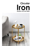 Nordic Simple Iron Double-layer Small Tea Table Corners Round Coffee Table Lving Room Mini Sofa Side Table Jack's Clearance