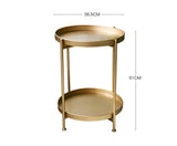 Nordic Simple Iron Double-layer Small Tea Table Corners Round Coffee Table Lving Room Mini Sofa Side Table Jack's Clearance