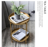 Nordic Simple Iron Double-layer Small Tea Table Corners Round Coffee Table Lving Room Mini Sofa Side Table Jack's Clearance