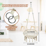 Outdoor Hammock Garden Swing Tassel Handmade Knitted Patio Egg Chair Jack's Clearance