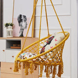 Outdoor Hammock Garden Swing Tassel Handmade Knitted Patio Egg Chair Jack's Clearance