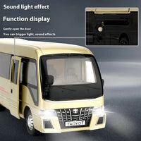 1:32 Toyota Coaster Luxury Business Bus Alloy Metal Diecast Model Car Interior Computer Desktop Ornaments Gift