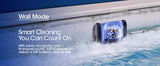 Seauto Cordless Robotic Pool Vacuum with Track Drive & Sonar Navigation, 180W Brushless Motor, Wall Climbing, 150-Min Runtime.