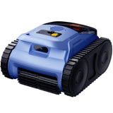 Seauto Cordless Robotic Pool Vacuum with Track Drive & Sonar Navigation, 180W Brushless Motor, Wall Climbing, 150-Min Runtime.