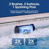 Seauto Cordless Robotic Pool Vacuum with Track Drive & Sonar Navigation, 180W Brushless Motor, Wall Climbing, 150-Min Runtime.