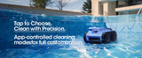 Seauto Cordless Robotic Pool Vacuum with Track Drive & Sonar Navigation, 180W Brushless Motor, Wall Climbing, 150-Min Runtime.