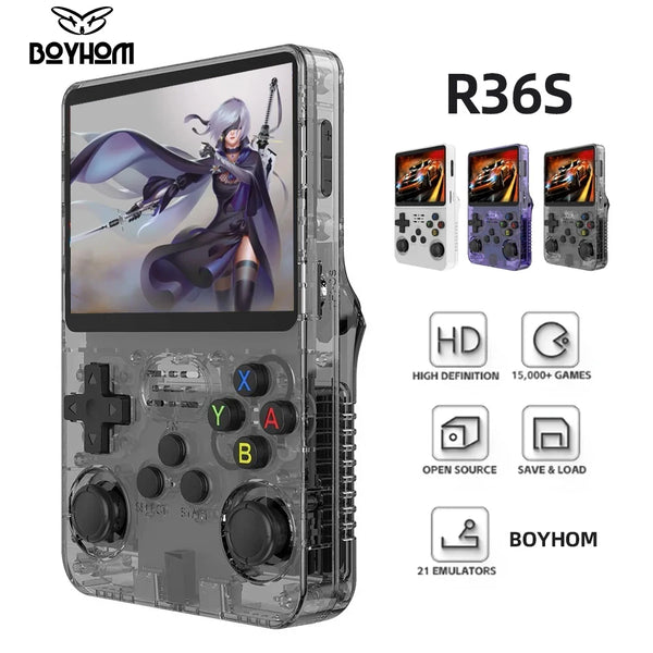 BOYHOM R36S Retro Handheld Game Console – 3.5" IPS Screen, 64GB Portable Player