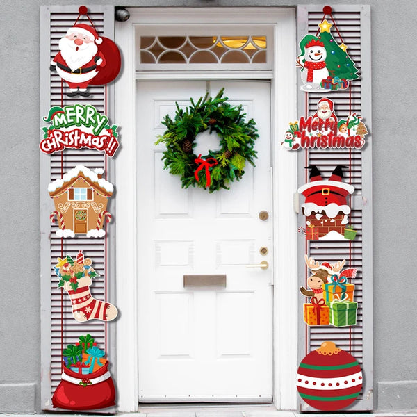 Christmas Porch Hanging Banner – Festive Door Decoration