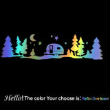 Large star forest vinyl Car stickers suitable for RV Decor mountain, Camping RV, tree moon Auto Sticker