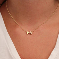 Tiny Heart Dainty Initial Necklace - Gold/Silver Color - Letter Name Choker Necklace for Women - Pendant Jewelry Gift
