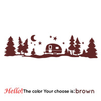 Large star forest vinyl Car stickers suitable for RV Decor mountain, Camping RV, tree moon Auto Sticker