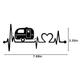 Brand New Car Sticker Caravan Love Heartbeat Car Sticker Camper Decals Body Window Stickers Car Styling Vinyl Decals Stickers