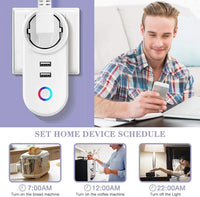 WiFi Smart Plug 16A EU CH IT Brazil Socket + 2.1A Dual USB Charger - Tuya Smart Life APP - Alexa Google Home Assistant Voice Control