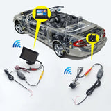 Wireless Rear View Backup Camera - 4.3" Foldable Monitor, Car Reverse Parking Kit