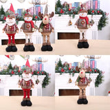 Santa Claus Christmas Ornaments Tree Decor Elk Snowman Plush Christmas Telescopic Doll Decoration For Home 2024 Navidad Gift Kid