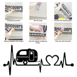 Brand New Car Sticker Caravan Love Heartbeat Car Sticker Camper Decals Body Window Stickers Car Styling Vinyl Decals Stickers